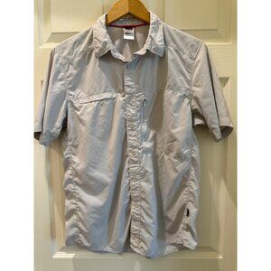 The North Face Mens Short Sleeve Button-Up Light Gray Shirt M